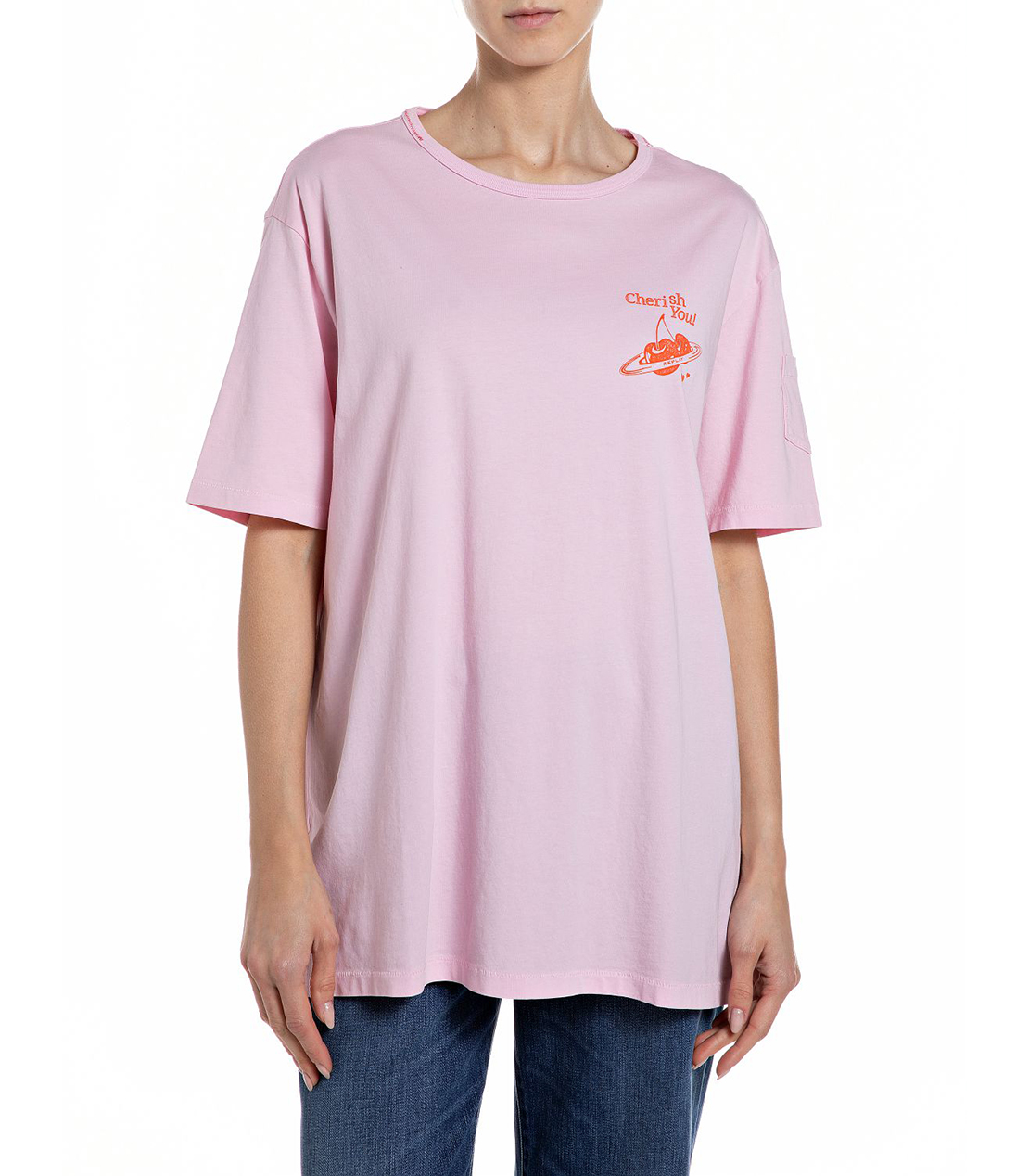 オーバーダイコットンジャージーTシャツ 詳細画像 フラミンゴピンク 1